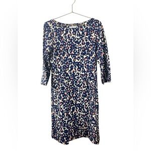 Jude Connally Navy and Red Abstract Long Sleeve Dress